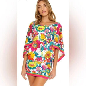 NWT TRINA TURK FONTAIN TUNIC Swim Cover Up Sarong Beach Resort Cruise Dr…